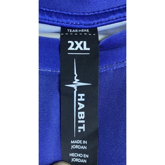 Mens Sz 2XL Habit LS Solar Factor Blue Ombre Flag Graphic Kayak, Outside, Fish - Picture 3 of 8